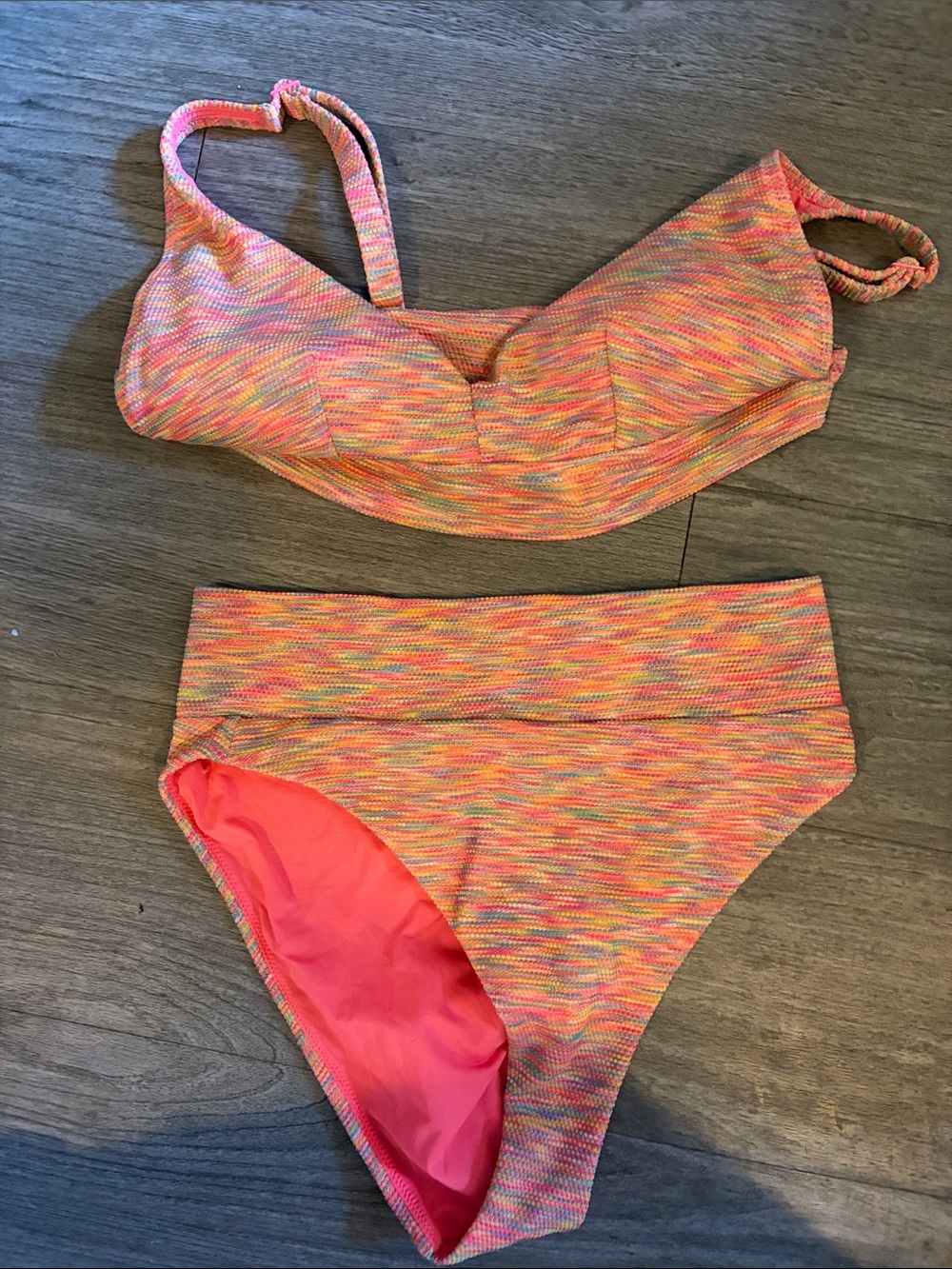 aerie Pink Multi High-Waist Bikini Set